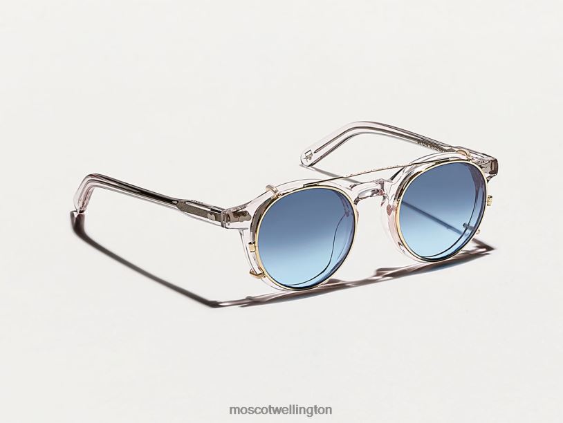 CLIPZEN GOLD WITH CUSTOM MADE TINTSMoscot Denim Blue Eyeglasses B600J809