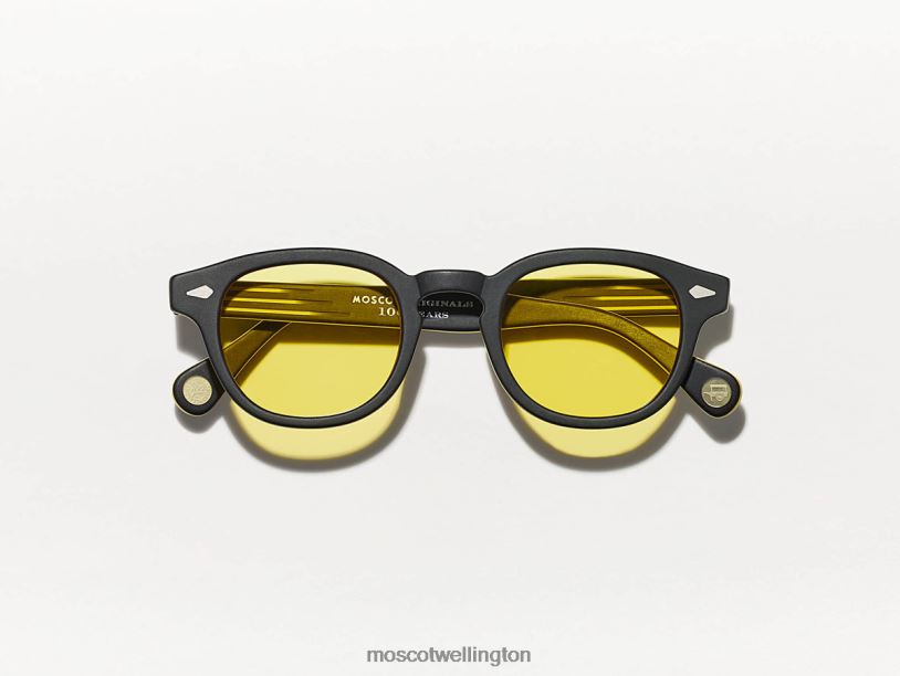 LEMTOSH MONOCHROMEMoscot Matte Black/Yellow Glasses B600J649