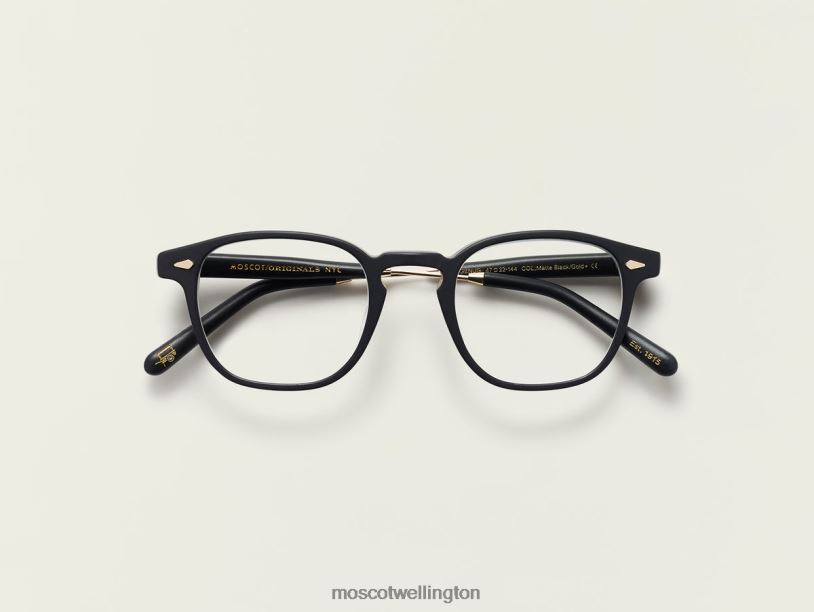GENUGMoscot Matte Black/Gold Eyeglasses B600J172