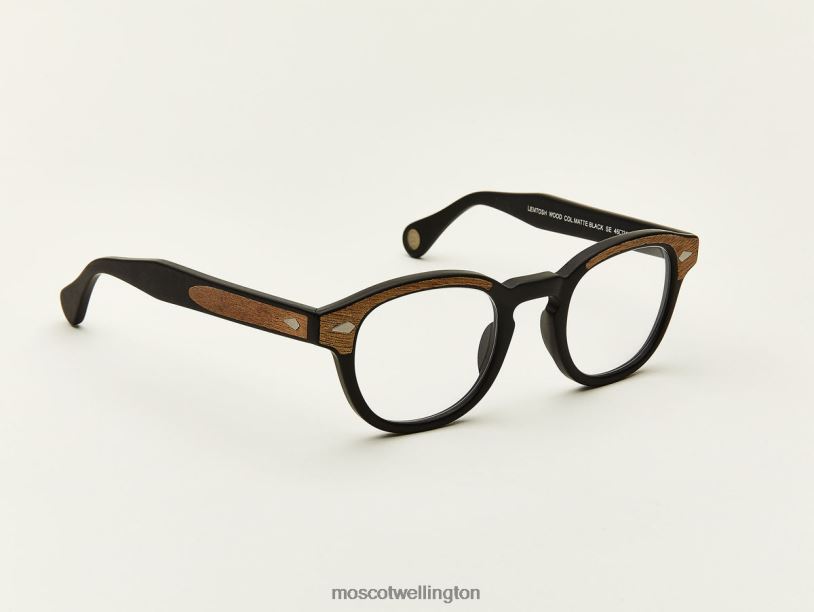 LEMTOSHMoscot Matte Black/Wood Eyeglasses B600J25