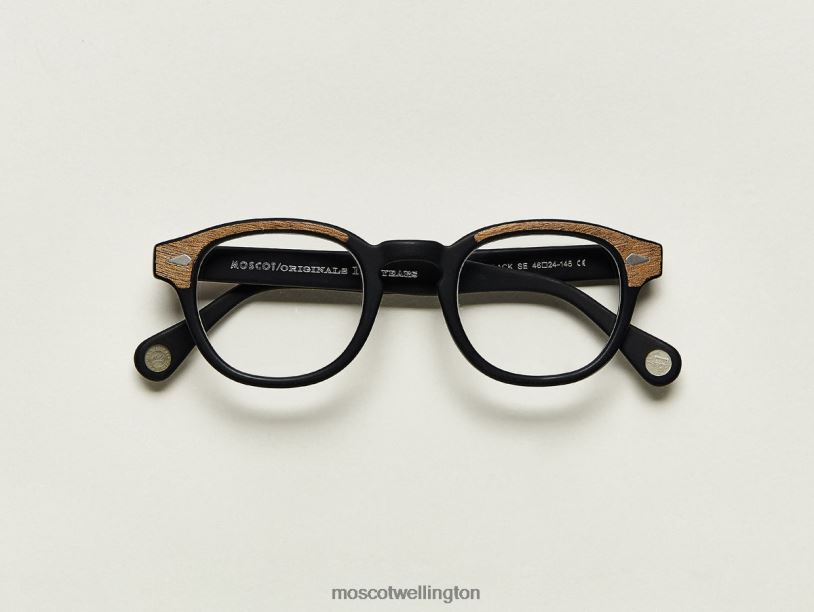 LEMTOSHMoscot Matte Black/Wood Eyeglasses B600J25