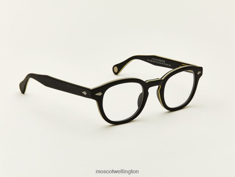 LEMTOSHMoscot Matte Black/Yellow Eyeglasses B600J26