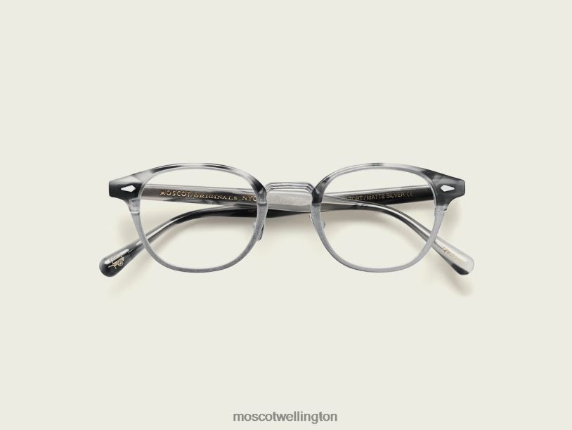 LEMTOSH-MACMoscot Grey Tortoise/Matte Silver Eyeglasses B600J204