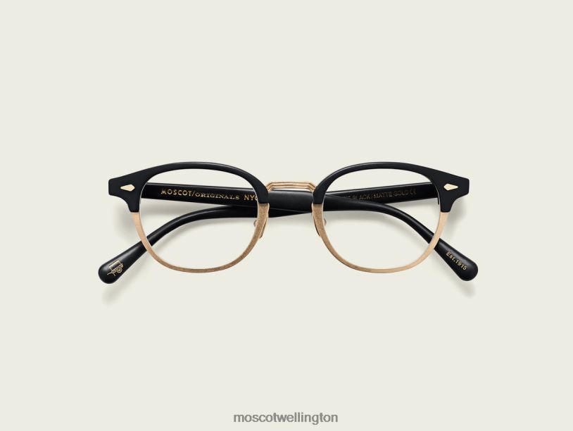 LEMTOSH-MACMoscot Matte Black/Matte Gold Eyeglasses B600J203