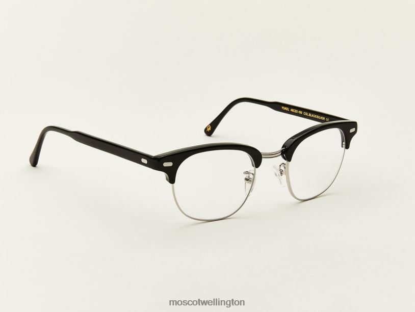 YUKELMoscot Black/Silver Eyeglasses B600J186