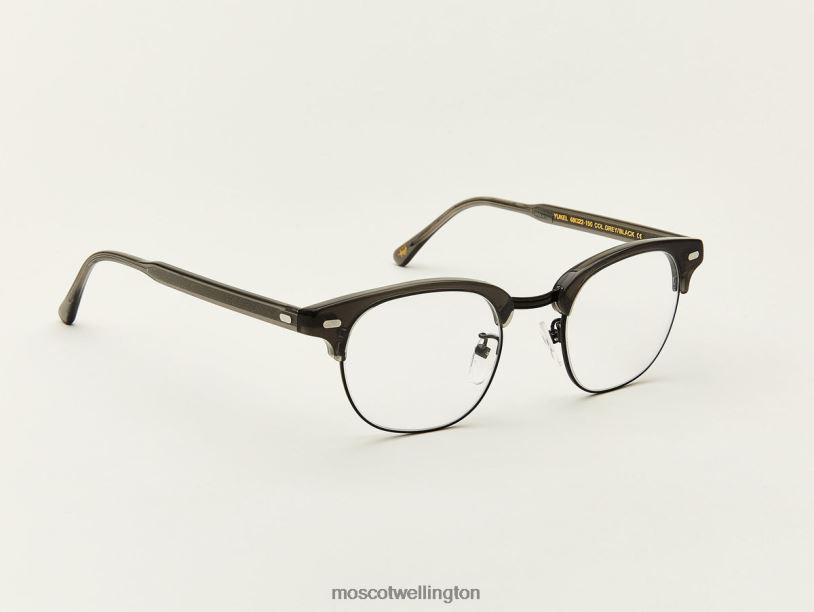 YUKELMoscot Grey/Black Eyeglasses B600J189